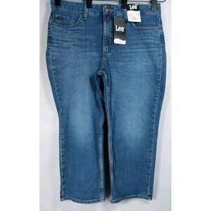 Lee Regular Fit Mid Rise Capri Denim Women 14M Seattle Fog Blue Jeans Summer New